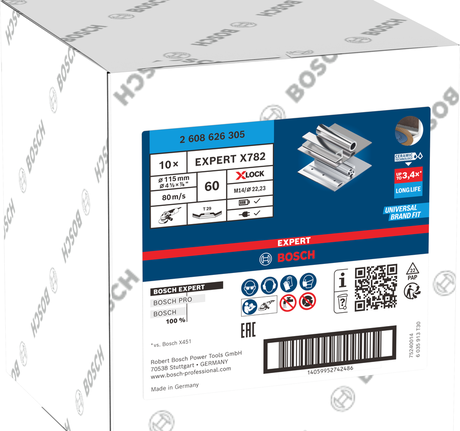 Lamelový kotouč Bosch EXPERT X782, úhlový, 115 mm, G60 X-Lock.